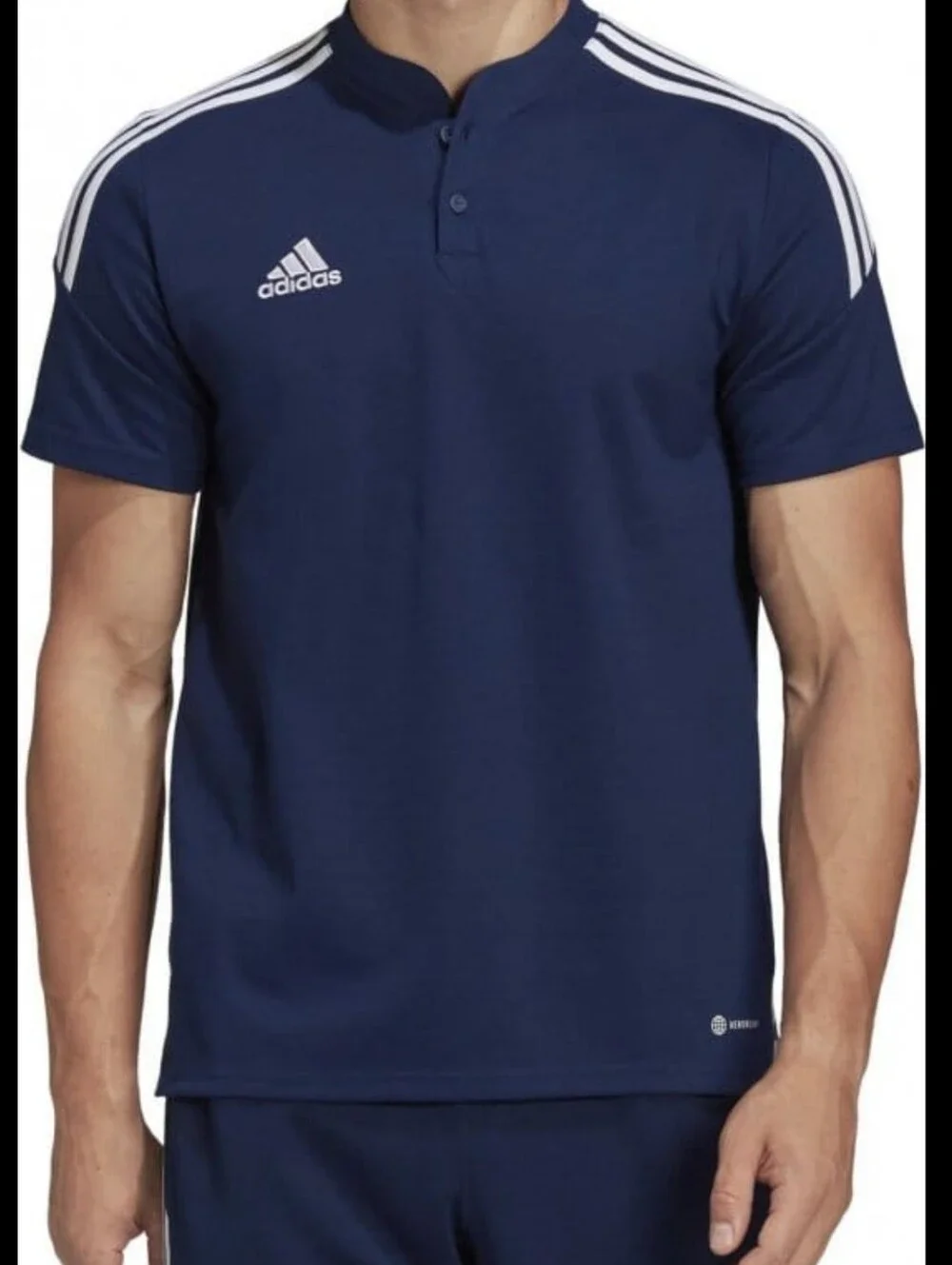 ​Adidas CON22 Navy Blue White AEROREADY Athletic Polo Shirt Mens XL NWT